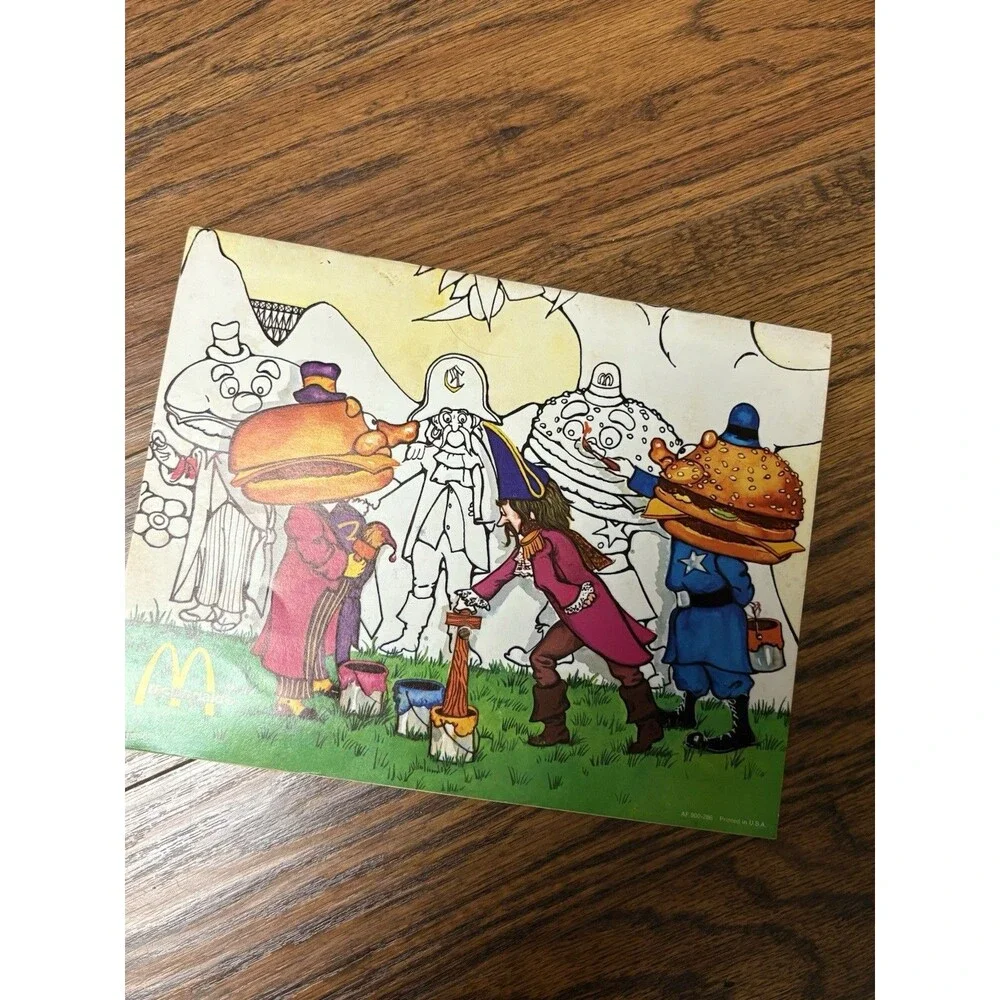 1977 Ronald McDonald Coloring Calendar Vintage McDonaldland Characters